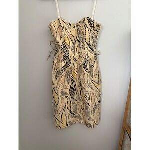 Anna Sui for Anthropologie Stippled Decidious‎ Corset Dress Size 2 Strapless